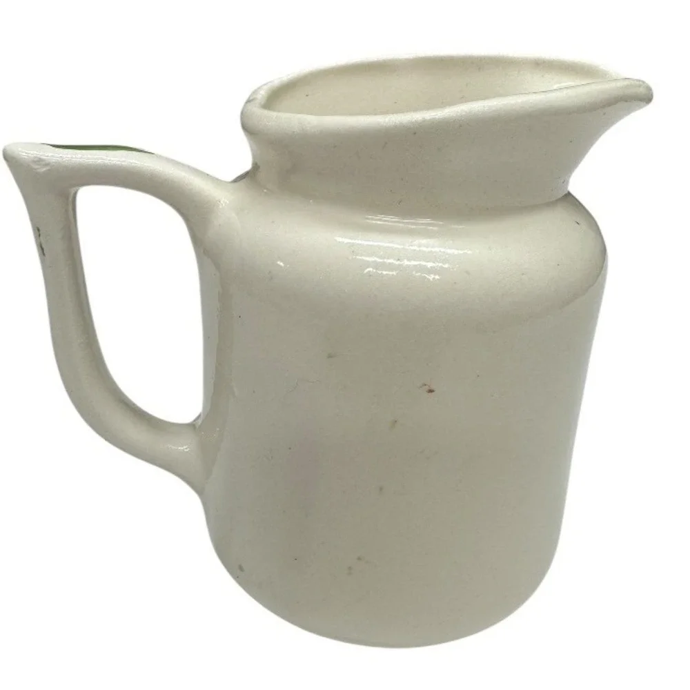 Cash Family Creamer Pottery Hand Painted Floral Flower Blossoms‎ w/ Leave Glazed